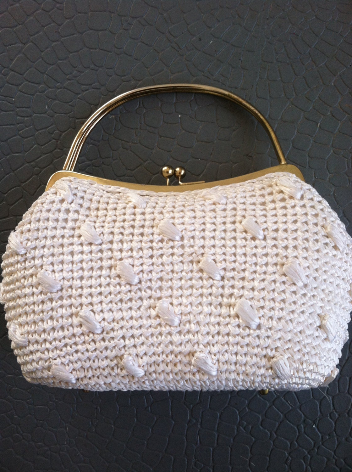Vintage Gaymode Ivory and Gold Woven Purse