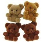 miniature brown flocked teddy bears