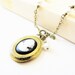 Victorian Cameo Locket Necklace Black Cameo Locket Pendant Silhouette Necklace