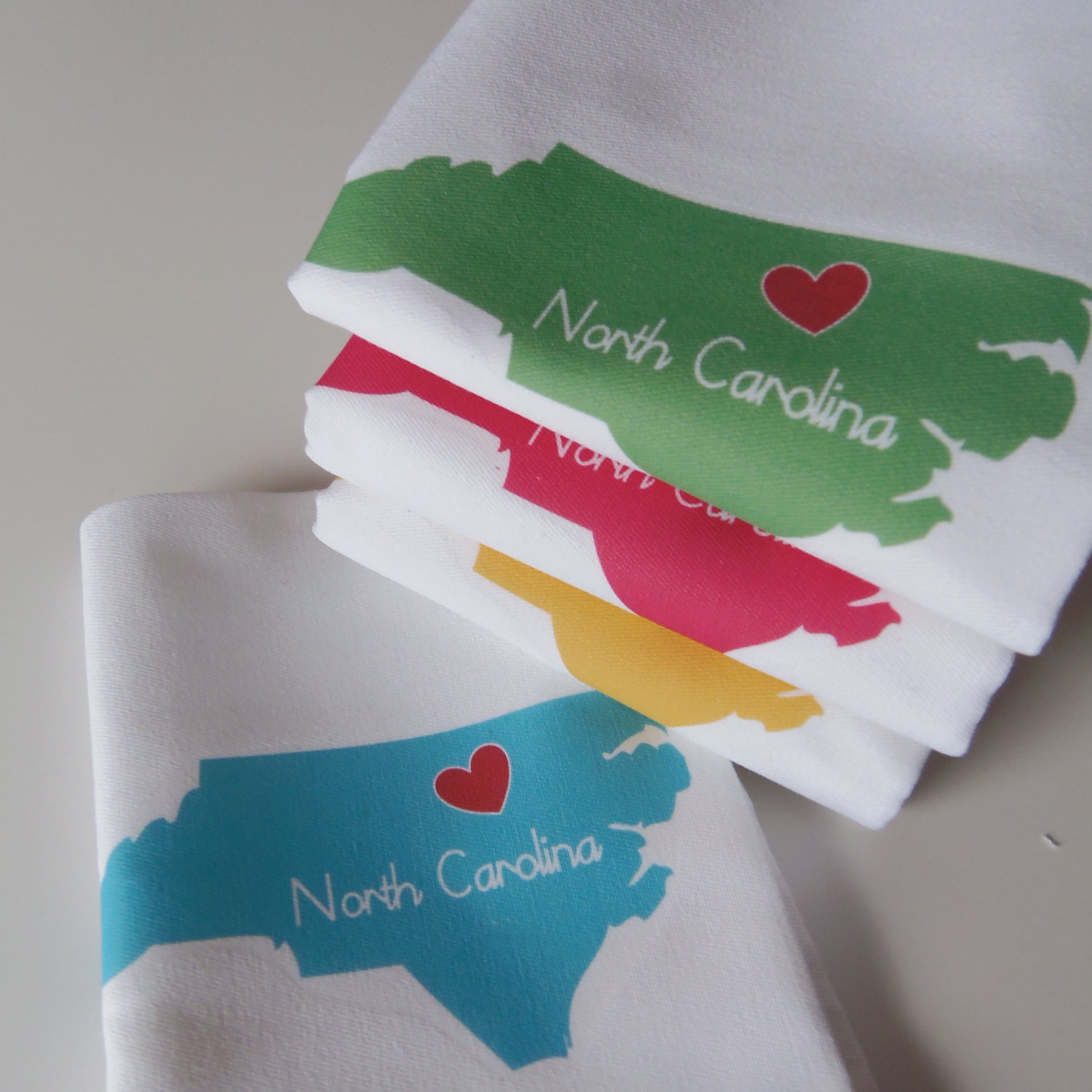 I Love North Carolina Napkins in Pop Color- Set of FOUR