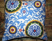 Blue Pattern Pillow Cover 18" x 18"