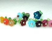 Glass Flower Birthstone Charm
