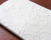 White Gift Bag (Party Favors, Candy Bags, Treat Bags, Woodland Bird Pattern)