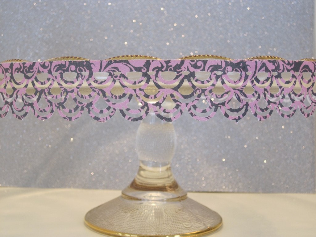 pink and black Damask Wedding Decoration,Candy Buffet, Cake Stand Decoration, Wedding Garland, cupcake stand, party decor, baby shower decor