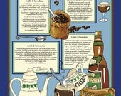 SALE - IRISH COFFEE Recipe Dish Tea Towel - Premium Linen - Great Gift Idea