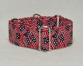 Red White and Blue, 2 Inch Martingale, Greyhound Collar, Patriotic