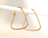 Small Triangle Hoop Earrings - Gold Filled, Silver, Rose Gold Filled