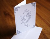 Thank You Note Card Set of 15- black and white, wedding thank you, bridal shower, all occasions, white envelopes