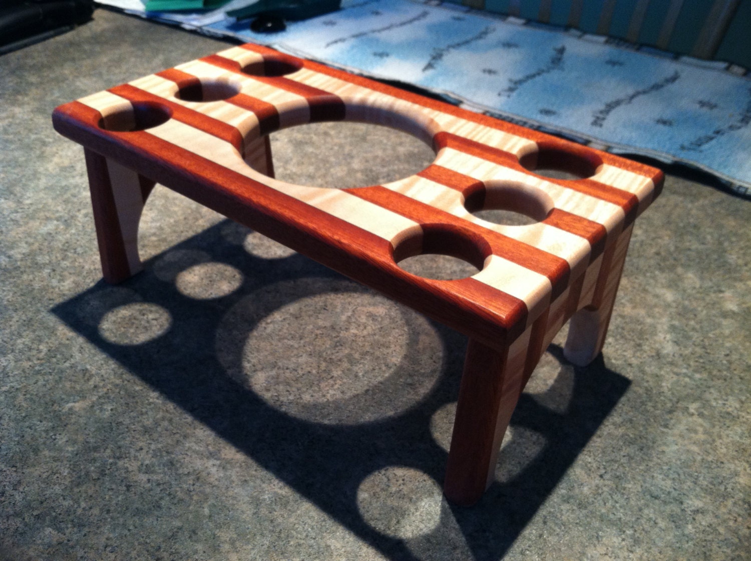 Handmade Shot Glass and Bottle Decorative Rack or Table Centerpiece