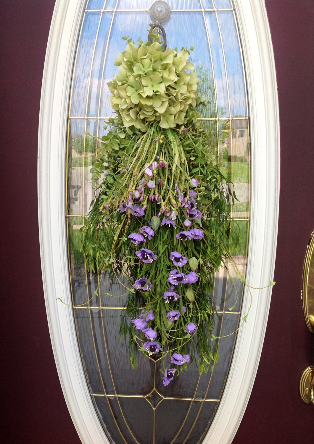 Spring Wreath Summer Wreath Teardrop Door Twig Swag Vertical Decor