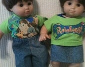 15 inch baby doll twin set (modeled by Bitty Baby twins) Environmental Rainforest twin set