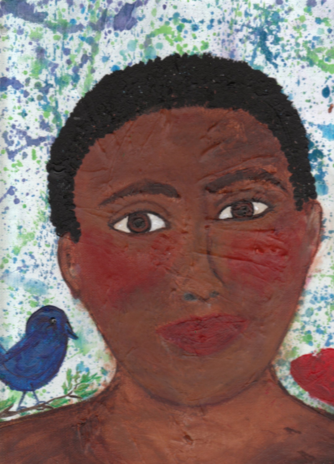 The Blue Muse, signed original acrylic painting