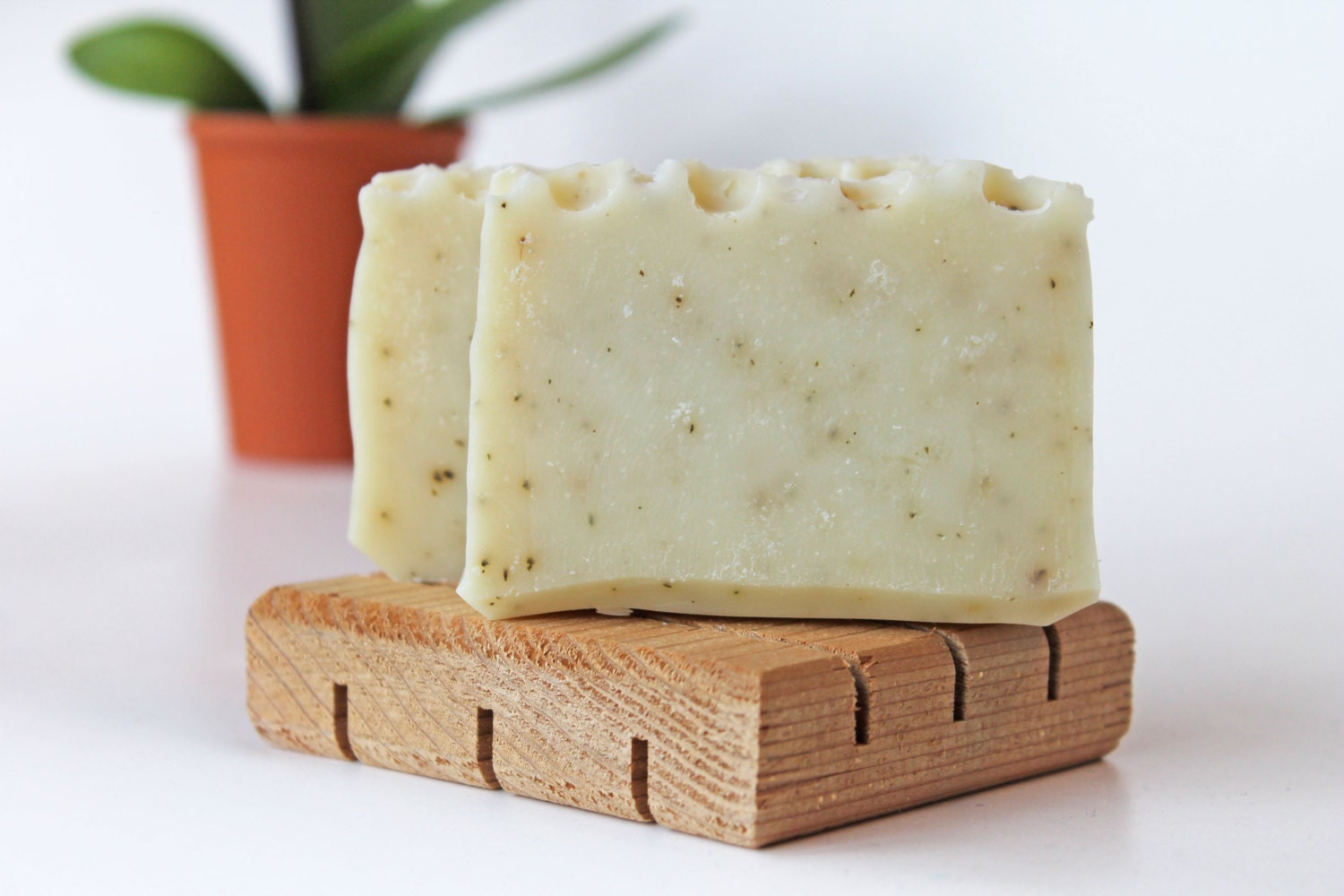 Mint & Eucalyptus Cold Processed Soap,  made with organic oils and beeswax, organic shea butter