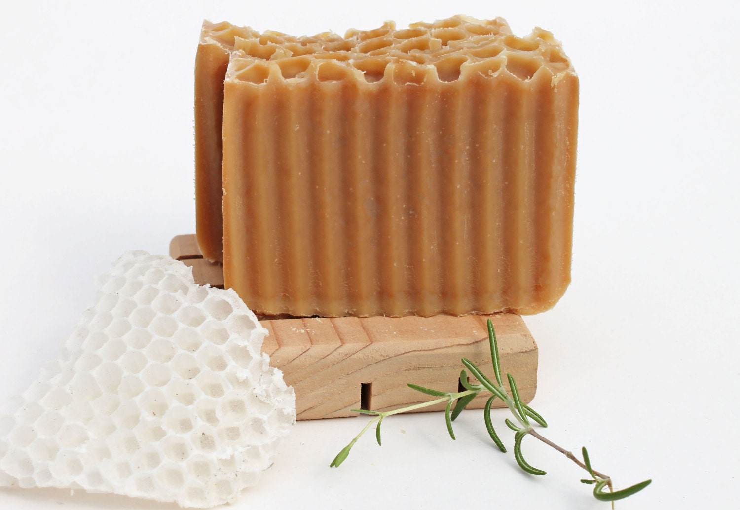 Rosemary Cedarwood Cold Processed Soap, made with organic oils, beeswax, honey, organic shea butter