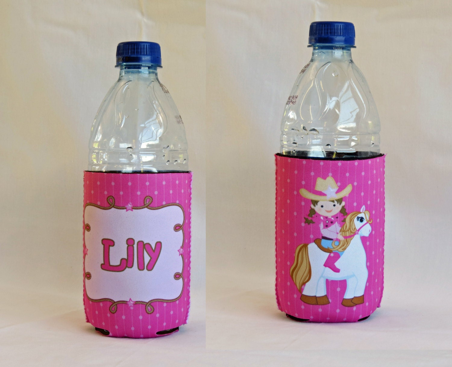 Custom Koozie - Cowgirl - Beverage Insulator - Personalized Monogram - Kids Drink Koozie
