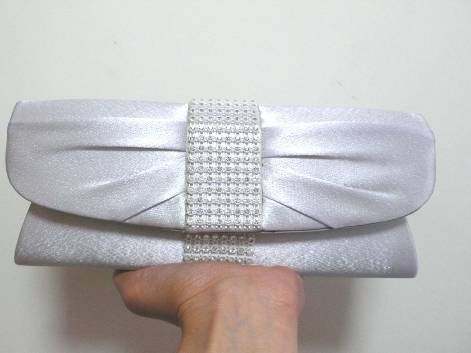 SALE - Silver Bridal and Evening Clutch