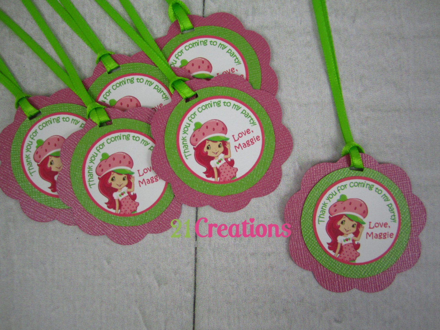 Strawberry Shortcake Favor Tags - set of 12