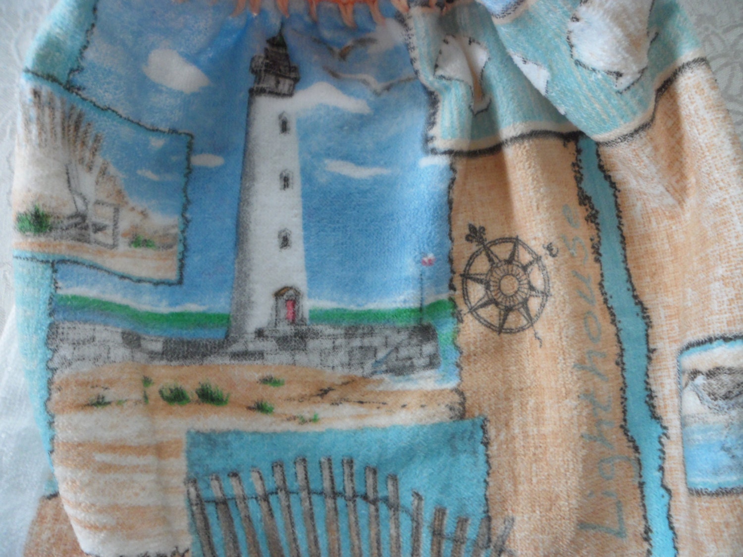 Hanging Single Kitchen Towel LighthouseTowel - handknitted4you