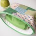 Large Zippered Wet Bag Pouch  - Green Patchwork