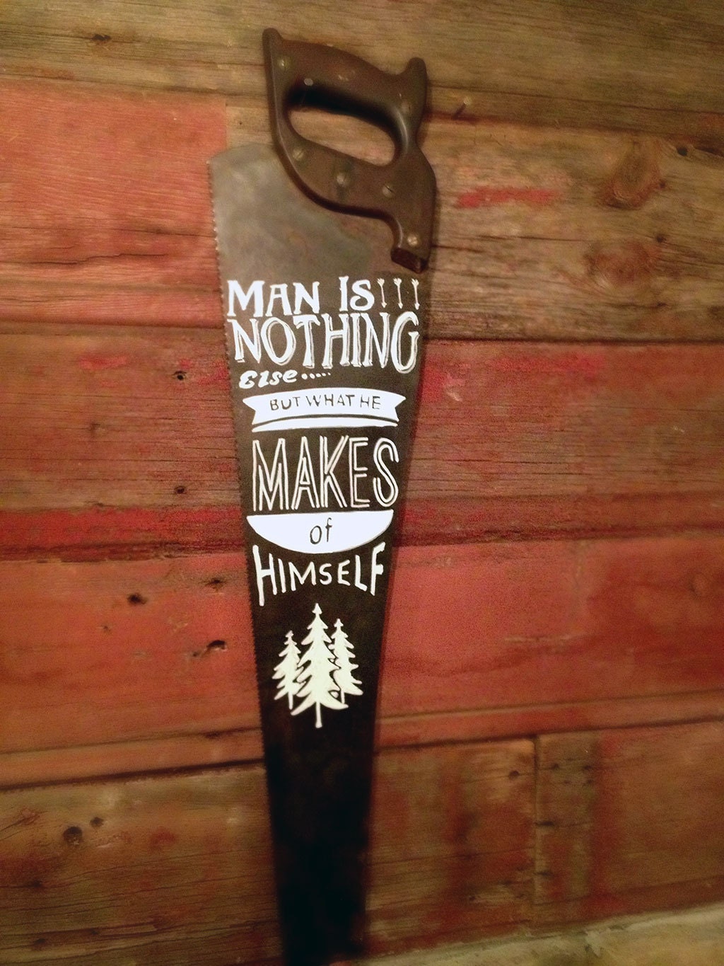 Hand Lettered Antique Hand Saw