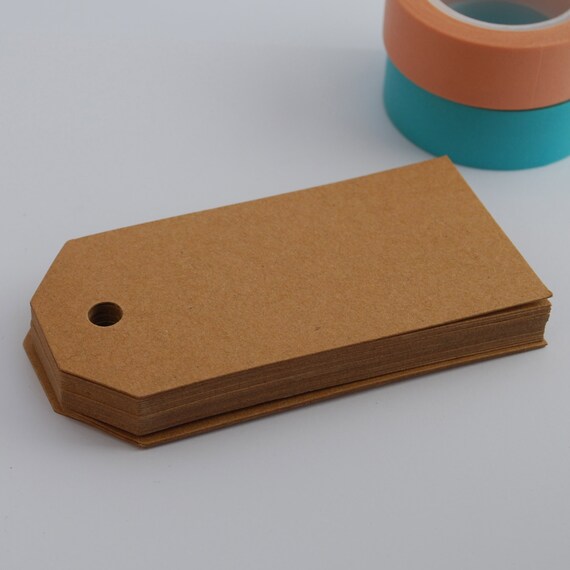 Tags 100 Basic Medium - Brown Kraft - Blank Gift Tags Il_570xn