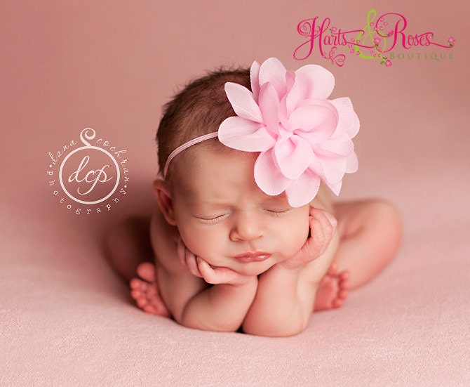 Pink Baby Headband..Shabby Chic Baby Headband.Newborn Headband..Infant.Vintage Inspired Baby Girl Headband..15% Off ur order.Ready 2 ship