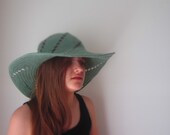 Dark Olive Crochet Summer Wide Brim Hat Sea Breeze Cotton Lady Fashion Accessory Ocean Sky Beach Sun Protection by dodofit on Etsy