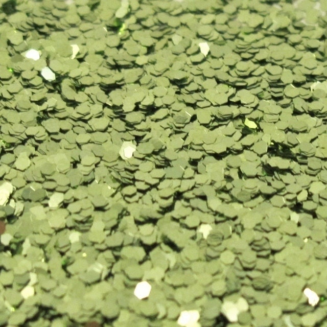 green (.035 hex) solvent resistant glitter.