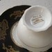 Antique gold dragons tea cup, Vintage 1950's Royal Stafford English tea set, black and gold bone china tea cup, black tea cup