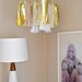 Chandelier of Twirly Tissue Tassels Neutrals & Golds