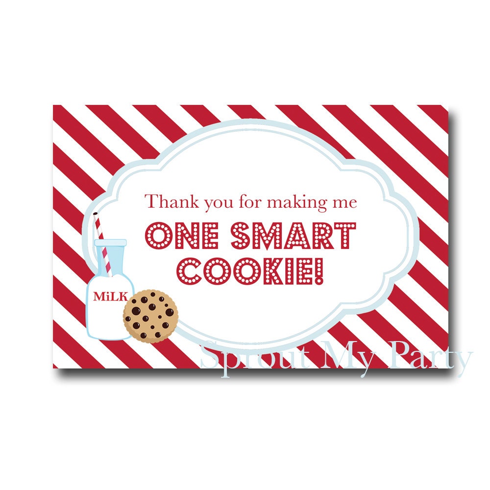 Printable Cookie Themed Teacher Appreciation Card- INSTANT DOWNLOAD Il_170x135