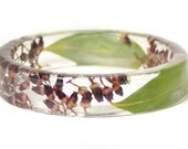 Real Flower Bangle- Dried Flowers Resin Bangle-Dark Pink/Red Flowers-Pink Bracelet- Maroon Bangle-Resin Jewelry-Flower Jewelry