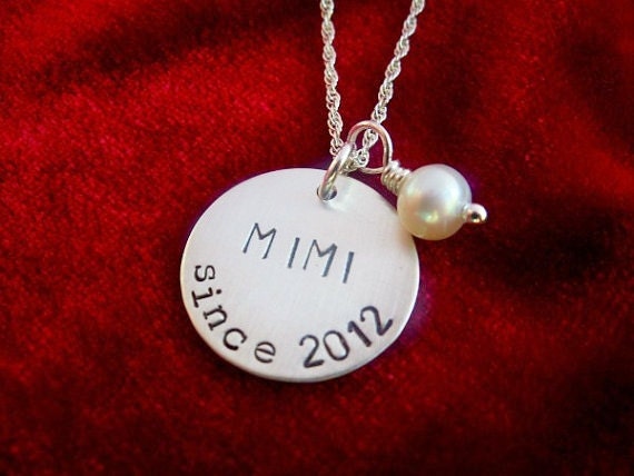 Grandmother Sterling Silver Hand Stamped Necklace