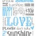 You Are My Sunshine Subway Art Digital PRINTABLE 8x10 JPEG File Multiple Colors Available