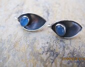 Leave Shaped Chalcedony Sterling Silver Earrings