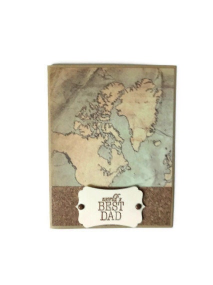 Fathers Day Card Worlds Best Dad World Map Card