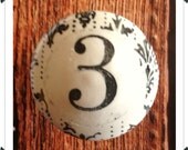 Damask Stripe Numbered Knob