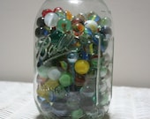 Tall Mason Jar of Marbles