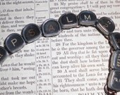 Psalm 23 vintage typewriter key bracelet Christian