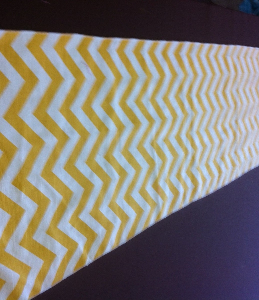 Yellow and White Chevron Table Runner 90 x 16
