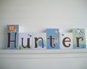 Baby Name Blocks .M2M Pottery Barn Kids Jungle Friends. Nursery Name Blocks . Nursery Decor . Baby Boy Sports . Wood Name Blocks . Bedding