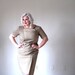 Khaki wiggle - Vintage dress - plus size-xxl
