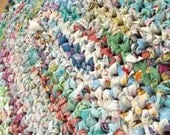 Summer Sunshine  Pastel Crocheted Oval Rag Rug
