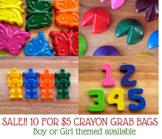 CRAYON SALE- Grab Bag of 10 Girl Crayons - My Little Otter - Kids Gift and Party Favors