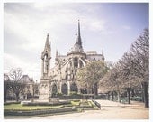 Notre Dame de Paris - Paris photography, 8x10 inch print - french, church, cathedral, spring, violet, wall decor
