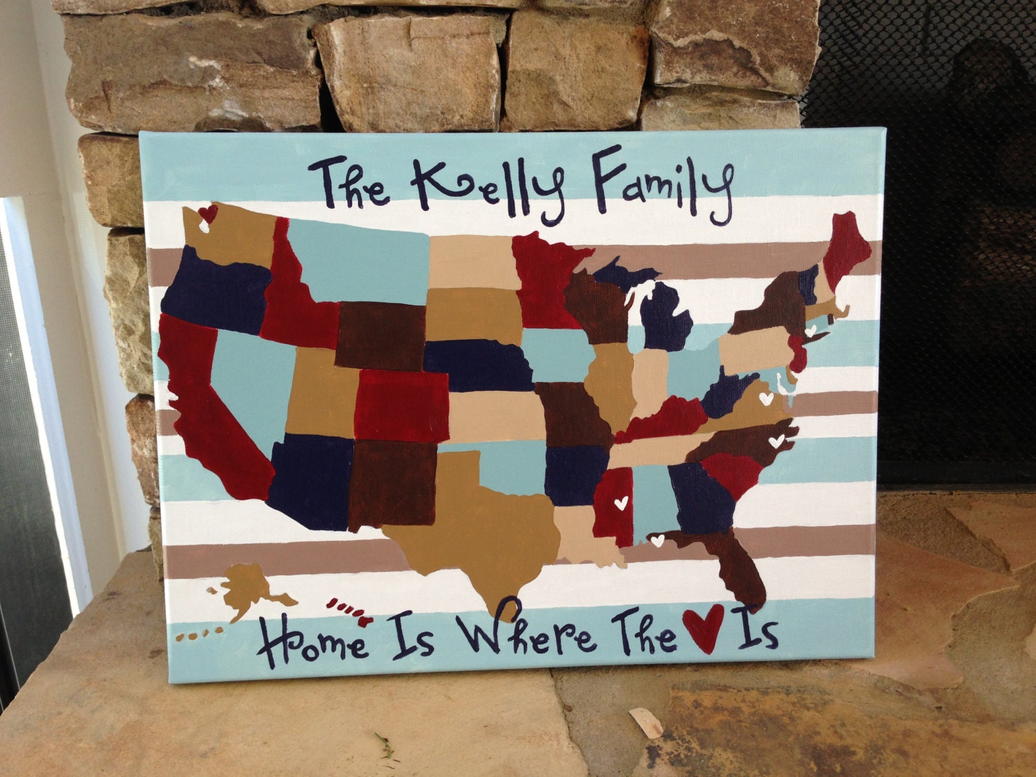 Home is Where the Heart is- United States 12x16" painting on canvas