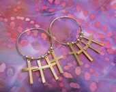 Gold Cross Hoop Earrings