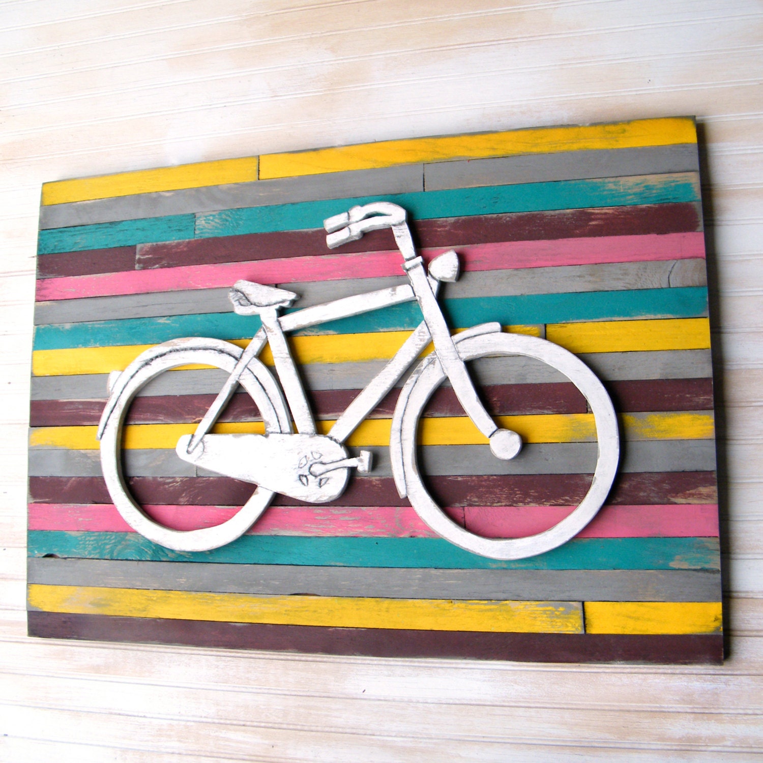 Wooden Bicycle Art Pallet Background Wall Decor Wooden Bike Sign Bicycle Art