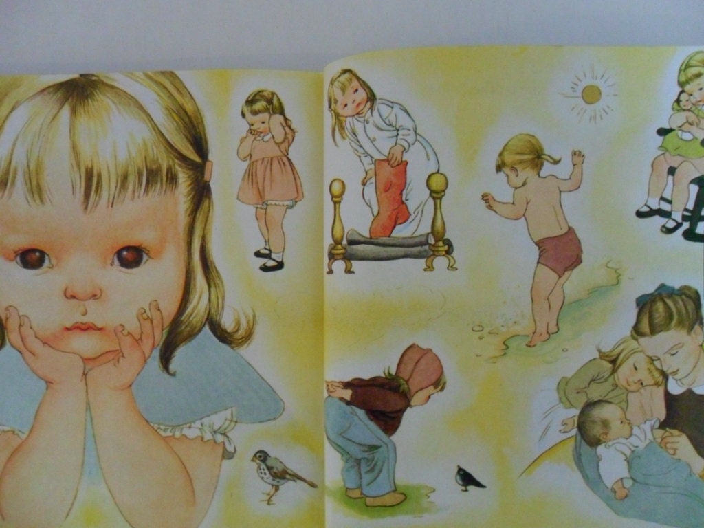 vintage Little Golden Book - vintage Eloise Wilkin illustrations - vintage floral and children art