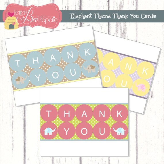 Baby Elephant Favor Bag Topper for Baby Shower - First Birthday - DIY Printable File Il_570xn